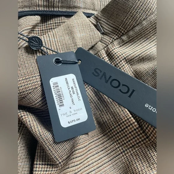 NWT Rag & Bone Rebecca Plaid Pants Size 6 - Picture 4 of 4